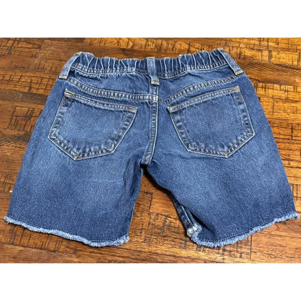 Gap Denim Blue Shorts Boys Kids Elastic Drawstring Pull On Small 6-7